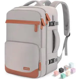 Velaybor 40L Travel Backpack with USB Charging Port, Water-Resistant Carry On Backpack for Men Women, Business Laptop Backpack for Men & Women, Trips & Commutes, Fits 15.6/17.3 Inch Laptop (Grey)
