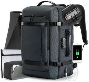 VGOAL Carry on Backpack, 40L Expandable Travel Weekender Overnight Luggage Bag Extra Large Backpack Fit up to 17.3" Laptop