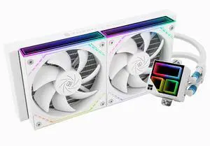 Thermalrlght Frozen Infinity 240 White CPU Aio Cooler,TL-M12W*2 PWM Fans,Computer CPU Water Cooler,ARGB Infinity Mirror,240 CPU Liquid Cooling:LGA1851/1700/1150/1151/1200/2011,PC Water Cooling