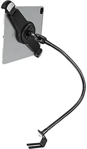 woleyi Gooseneck Car/Truck Seat Rail Large Tablet Mount, Heavy Duty Long Arm Tablet Holder for Car, Vehicle Floor Bolt Compatible with iPad Pro 13/Air, Galaxy Tabs, Surface Pro/Go, 9.5-14.5" Tablets