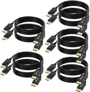 UKYEE DisplayPort Cable 10ft 10-Pack, Monitor Cable (Display Port) DP to Displayport 1.2 Cord 10 feet Compatible with DP 1.1/1.2 Supports 1440P@144HZ,2K@144Hz, 4K@60Hz-Black,Gold Plated