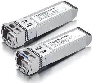 10G SFP Bi-Directional Singlemode Transceiver, 1270nm/1330nm, SMF LC 20km, with Digital Diagnostic Monitoring, for D-Link, Mikrotik, TP-Link and More, Pack of 2