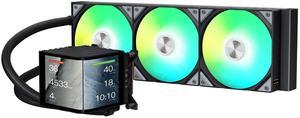 TRYX Panorama 360 ARGB 360mm AIO 6.5'' AMOLED Curved Screen 3D Anamorphic Effect Display Customizable AIO Cooler 360mm Asetek 8th Gen V2 320w TDP Magnetic ARGB Fan Intel LGA 1851/1700 AMD AM5/AM4