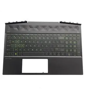 Replacement for HP Gaming Pavilion 15-DK 15-DK0126TX TPN-C141 Laptop Upper Top Cover Case Palmrest Backlit Keyboard Assembly Part L57593-001 AP2K8000310