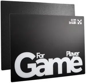 yiodelu Tempered Glass Gaming Mouse Pad Ultra-Thin Mouse Mat Anti-Scratch, Wear-Resistant 450 * 400 * 1.8mm Large Mouse Pads Ultra-Smooth Micro-Etched Surface Anti-Slip Silicone Base (Black)