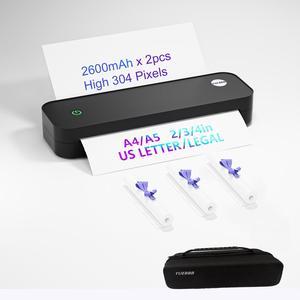 Portable Printers Wireless for Travel, Portable Printer with case & paper, Inkless Thermal Printer, Support A4 & 8.5 x 11inch Thermal Paper, Support iOS, Android, Windows (With case & 3 Paper Rolls)