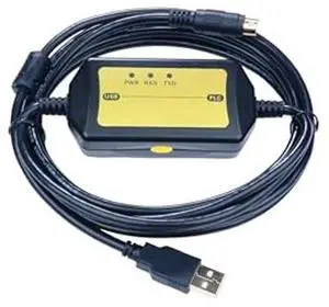 Washinglee Isolated FX-USB-AW USB Programming Cable for Mitsubishi PLC FX3UC FX3G FX3U 3SA Series, for FX-USB-AW Replacement, 10 FT