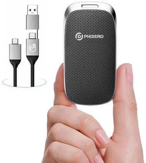 PHIXERO P20 External Portable SSD 512GB,up to 2000Mb/s,External Solid State Drives with 2 in 1 USB C Cable,USB 3.2 Gen 2 Portable Hard Drive for Smartphone, PC, Tablet, Labtop(Black)