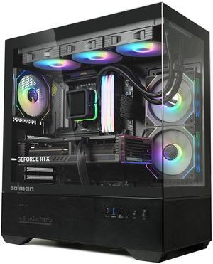 Zalman CHRONIX ATX PC Case, 3 x 120mm Infinity Mirror ARGB Fan with Controller (Non-PWM), 360mm Radiator Support, Type-C 3.2 & USB 3.0, Panoramic Mid-Tower Gaming Case, Black