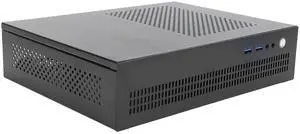 Zunate ITX Computer Case, Black Steel, Desktop, USB3.0x2, AUX, Full Steel Plate Heat Dissipation, ITX Motherboard Compatible