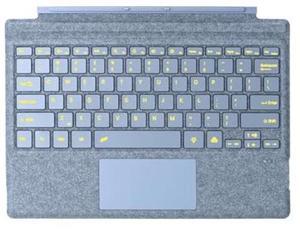 Zoof Type Cover for Microsoft Surface Pro 7 Plus/Pro 7, 12.3 inch, Ultra-Slim Wireless Tablet Keyboard with Multi Touchpad Bluetooth (Ice Blue with Backlit)