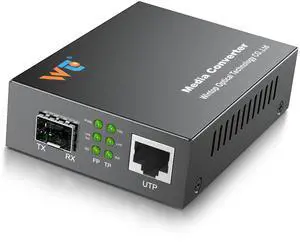 10G Fiber Ethernet Media Converter, WTSFOPTC Fiber Optic Transceiver, 10G SFP to RJ45 Media Converter
