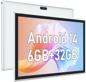 ZZB 10 inch Android Tablet PC, 10.1" Android 14 Tablets, DDR4 6GB RAM 32GB ROM 2MP+8MP Dual Camera, WiFi-6 Bluetooth 1TB Expand IPS Full HD Display Tab, 6000mAh Battery Powerful Performance Tablet.