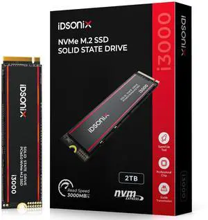 iDsonix M.2 SSD 2TB, PCIe Gen3x4, Speed Up to 3,100 MB/s, NVME SSD M.2 2280 with 3D NAND Flash and Heatsink, Internal Soild State Drive 2TB SSD for Laptop, Desktop and PC