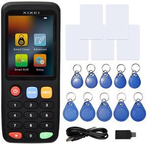 XIXEI X7 NFC RFID Card Copier Reader Writer Duplicator for Mulit Frequency Read and Writer Smart Card Programming Card(5 pcs rewritable Cards 5 pcs UID keyfobs 5pcs T5577 keyfobs)