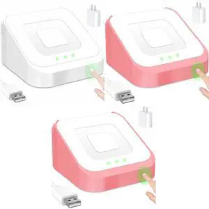 3 Packs Square Dock for Square Reader 2nd Generation, Holder Stand for Square Reader 2nd Generation, Smart Anti-Sleep Button, Anti-Slip Base Dock (Cable & Wall Charger, NO Reader