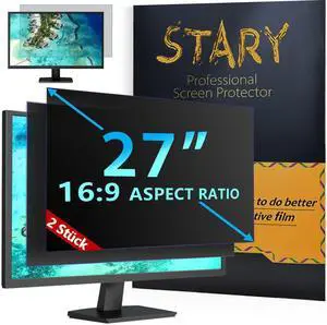 [2 Pack] 27 Inch Computer Privacy Screen for 16:9 Widescreen Monitor,Eye Protection Anti Glare Blue Light Computer Monitor Privacy Filter, Removable Anti Spy -Scratch 27 Inch Protector Film