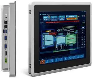 SunKol 10.4 inch Industrial Embedded Panel PC, 10 Point Capacitive Industrial Touch Screen Panel Computer, 2xUSB3.0,HDMI,2xRS232,2xLAN (I3-7100U, 8GB RAM 128GB SSD)