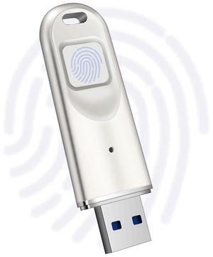 Swokely USB Flash Drive, Fingerprint Encrypted USB Drive, External Storage Fingerprint, High Speed USB 3.0 Flash, Build-in 8/32/64/128/256G for Secure Data Storage and Transfer, Password, for Laptop