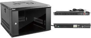 Tecmojo 6U Wall Mount Server Cabinet & 8 Outlet Rack Mount Power Strips