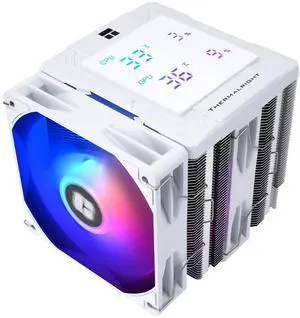 Peerless Assassin 120 Digital White ARGB CPU Air Cooler, Top Cover Digital Temperature Screen,6 Heatpipes | 1850RPM PWM Fans, for AM4/AM5,Intel LGA115X/1200/1700/1851(PA120 ARGB Digital White)