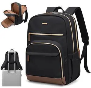 TENSTAR Laptop Backpack for Women, Computer Backpack Fit 16 Inch Notebook, Large Capacity Backpack Women Casual Daypack for Travel, Black