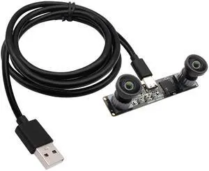 SVPRO 1200P 60fps Global Shutter USB Camera with Dual M12 Lens 3D Stereo Wide Angle Industrial Camera for Windows, Linux, Android, MacOS, Raspberry Pi