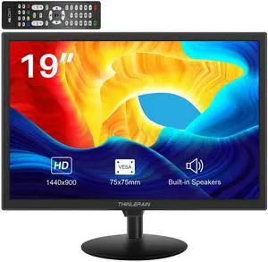 Thinlerain 19 inch Computer Monitor 1440x900 PC Monitor with HDMI VGA AV BNC USB Ports, 60Hz, 5Ms, VESA, Display Build-in Speakers for Office Home