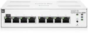 HPE Networking Instant On Switch Series 1830 8-Port Gb Smart-Managed Layer 2 Ethernet Switch | 8X 1G | Fan-Less | US Cord (JL810A#ABA)