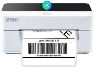 BPXX Bluetooth Thermal Label Printer - Clear Print Quality, Portable Printer Wireless Shipping Label Printer Easy to Connect, Use to Print Shipping Labels, Compatible with  Shopify Ebay Ups