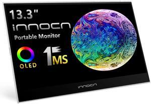 INNOCN Portable Monitor 13.3" OLED Full HD 1080P 100% DCI-P3 1MS 100000:1 USB C Plug Play Second Computer Display Mini HDMI Travel Monitor Photo Video Editing for Laptop MacBook PC Console