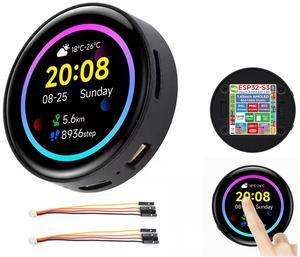 ESP32-S3 1.43inch AMOLED Touch Display Development Board, 466x466 QSPI Interface AMOLED Round LCD, Onboard Accelerometer and Gyroscope Sensor RTC Chip, ESP32 with Display, with CNC Metal Case