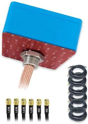 Maswell 6 Combo 5G 2X2 MIMO WIFI7 4X4 MIMO 700-6000MHz 6 in 1 Antenna Cellular 5G 4G LTE Screw and Adhesive Mount omnidirectional Bluetooth Wimax Zigbee Antenna SMA Male RP SMA Plug Not for Boosting