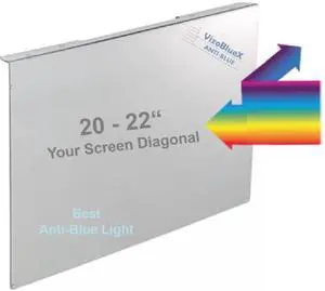 VizoBlueX 20 -21-21.5 -22 inch Anti-Blue Light Filter for Computer Monitor. Blue Light Screen Protector Blocking Panel 19.5"x 12.1" for LCD TV PC Mac iMac