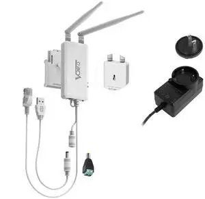 VONETS 2.4GHz High Power WiFi Bridge Wireless to Wired Ethernet Repeater Network Router Signal Coverage WiFi Hotspot Extender AP Antennas Cable VAP11S with 12V/1A Power Adapter