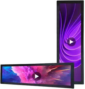 VSDISPLAY 28.6 Inch Digital Signage Commercial Display Advertising LCD Monitor Android7.1 IPS Screen 1920x540 for Store Supermarket Exhibition Marquee Display