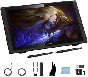 XPPen Artist 24 Pro 2.5K QHD Drawing Tablet with Screen,16.7M Colors Graphics Tablet with 8192 Pen Pressure Battery-Free Tilt Stylus & 20 Shortcut Keys for Windows, Mac, Chrome, Linux, 23.8"
