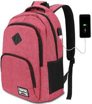 YAMTION Backpack for Women,School Backpack for Teen Girls College Backpack with USB Charging Port,Pink