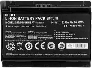 P150HMBAT-8 X510S 6-87-X510S-4D71 6-87-X510S-4D72 6-87-X510S-4D73 6-87-X510S-4D74 6-87-X510S-4J71 6-87-X510S-4J72 Laptop Battery Replacement for CLevo P150SM P150HM Sager NP8268-S (14.8V 76.96Wh)