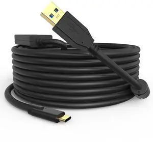 USB-AM to Type-C Data Cable 10m (32.8ft) with Dual Magnetic Rings Camera Tether Cable & Data Sync Cord for Compatible with Canon, Sony, Fujifilm, Nikon Camera Tethering and Webcams Live Preview