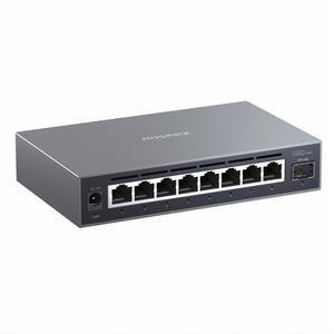 XikeStor 9-Port 2.5G Web Managed Ethernet Switch, VLAN/QoS/STP/IGMP/LACP Supported, Fanless Easy Smart 2.5Gb Network Switch, Aluminum Housing, Desktop/Wall-Mount