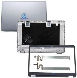 Replacement Laptop LCD Back Cover Top Case Rear Lid with Hinges and Front Bezel Frame for Dell 15 5000 5584 15.6" GYCJR 0GYCJR Natural Silver