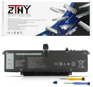 ZTHY 72Wh P83V9 Laptop Battery Replacement for Dell Precision 5470 5480 5490 Series Notebook P154G P154G001 P154G002 CDTT2 15.4V 4442mAh 4-Cell