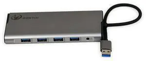 Type A to HDMI+USB3.0 * 4; SM768 chip Supports HDMI mirroring or Extended Screen Operation Mode. USB_A or Type A Adapter is Equipped with HDMI, 4 USB Ports