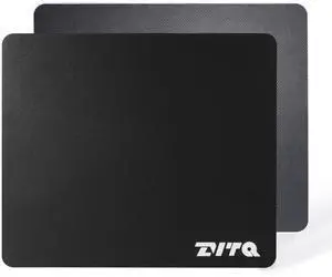 Zvtq Glass Gaming Mouse Pad, Micro-Etched Surface,Tempered Glass, Ultra-Smooth Finish, Anti-Slip Honeycomb Base, 13.8 x 11.8 Inches(Black-Small Logo)