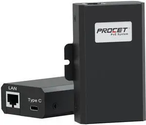 PROCET Gigabit PoE to USB C Splitter up to 60W PoE RJ45 to C Type Power Ethernet Adapter Converter for Eero 6/7, Pro 7, Max 7, Display Hub, Tablet, iPad, Webcam, Raspberry Pi4/5