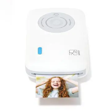 HPRT CP2100 Portable Photo Printer for iPhone, Wireless Picture Printer for Smartphone, 2x3 Mobile Photo Mini Color Printer, Instant Thermal Dye Sublimation Tech, Bluetooth (White-Grey)