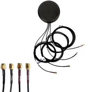 Maswell 4 Combo 2X2 5G MIMO Plus 2X2 MIMO WIFI6 Antenna Cellular 700-4900MHz Both Magnet and Adhesive Mount Bluetooth Wimax Zigbee Antenna SMA Male for RP SMA Plug for WiFi not for Speed Competition