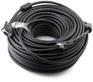DTech Heavy Duty 150 Feet Long VGA Cable Male to Male Computer Monitor Cord 1080p High Resolution - 46m Black