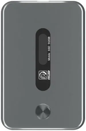 TEKISM Portable SSD 512GB External Solid State Drive - USB Type-C, USB 3.1, speeds up to 520MB/s, Metallic, Super Thin and Light, for Mac PC and iPad, with Display